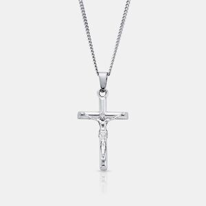 Elegant Silver Cross Pendant Necklace